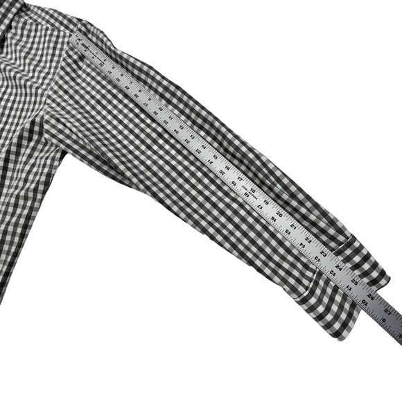 Mizzen + Main Shirt Men XL Gray Check Long Sleeve Collared Stretch Trim Fit - Picture 12 of 12